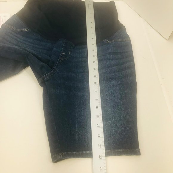 Isabel Maternity Women's Size 8 Crossover Panel Bermuda Blue Denim Short New - Picture 10 of 16